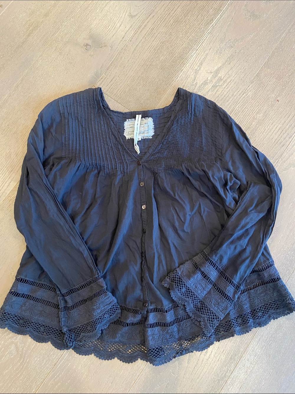 Vintage Johnny Was Vneck Button Down Cotton Blouse